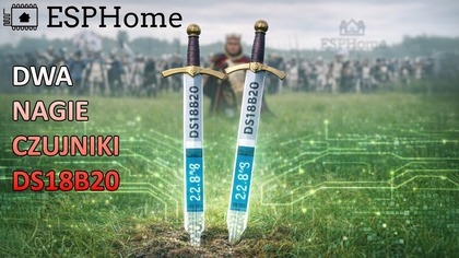 ESPHOME - dwa nagie czujniki - termometry DS18B20 dla Home Assistant