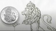 Srebrna Moneta Uncjowa Proof z Serii Bestie Tudorów 2022 - Lew Anglii z Royal Mint