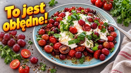 Moje caprese z burratą i winogronami 