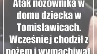 Atak nożownika w domu dziecka w Tomisławicach.  Wcześniej chodził z nożem i wymachiwał.  Wideo