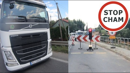 Motocyklista powstrzymał kierowcę ciężarówki od wjazdu na czerwonym na wahadle #2364 Wasze Filmy
