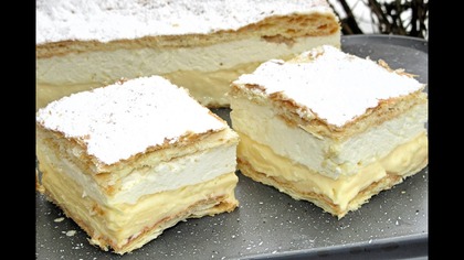 KREMÓWKA /NAPOLEONKA na cieście francuskim, lepsza jak z cukierni, kremowa, pyszna, łatwa przepis