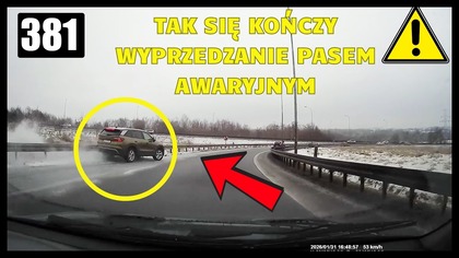 Tak się kończy wyprzedzanie pasem wyłączonym z ruchu