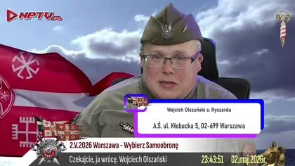 Poczekajcie, ja wr&oacute;cę.  Wojciech Olszański Sob.  2. 5. 2026r.  M.  Osadowski Rodacy Kamraci NPTV.pl
