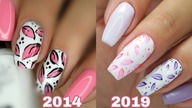 Little flowers leaves nails art tutorial / Charbonne