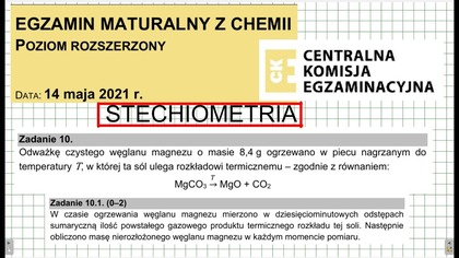 ZADANIE 10 CKE 2021 MAJ STECHIOMETRIA I CZAS + WYKRES.  #chemia #chemistry