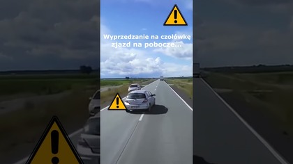 Wyprzedzanie na czołówkę, zjazd na pobocze #shorts #rikordwidjo