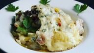 Zapiekanka z młodych ziemniaków z kurczakiem niebo w gębie :-)