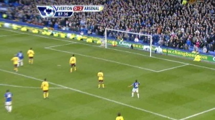 Premier League sezon 2010/2011 Everton - Arsenal INTERWENCJA FABIAŃSKIEGO nr. 3