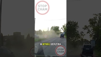 Koło ciężarówki mówi STOP.  Tak nie wyprzedzamy.  #stopcham #wypadek #lodz #dashcam #crash