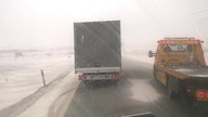Rumuński bus jedzie bokiem - zima na podkarpaciu