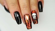 Skull nails art / halloween #4 / Bluesky Polska