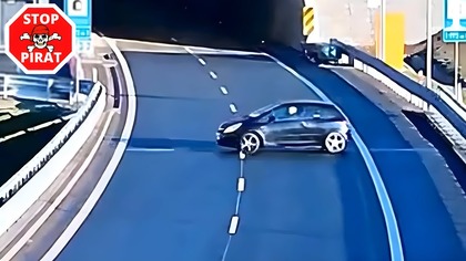 Wyjątkowo bezmyślne zawracanie na drodze ekspresowej S1.  STOP PIRAT