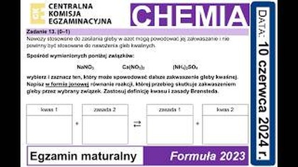Zadanie 13 CKE 2024 Czerwiec | Teoria Bronstedta | Hydroliza soli.