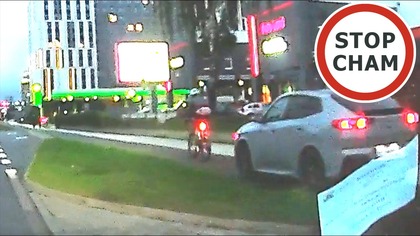 BMW ściga rowerzystę po drodze dla rowerów #2347 Wasze Filmy