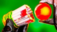 GLOWING 1000 DEGREE METAL BALL VS FIRECRACKERS