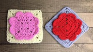 Kwadrat babuni z motywem serduszek , Granny square #330