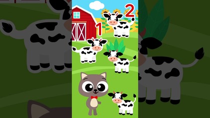 Liczenie krówek dla dzieci  Nauka cyferek z Pikusiem i Mruczkiem